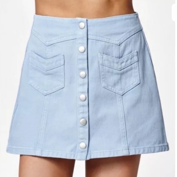 Kendall & Kylie Dresses & Skirts - Light Blue Button Denim Skirt by Kendall & Kylie